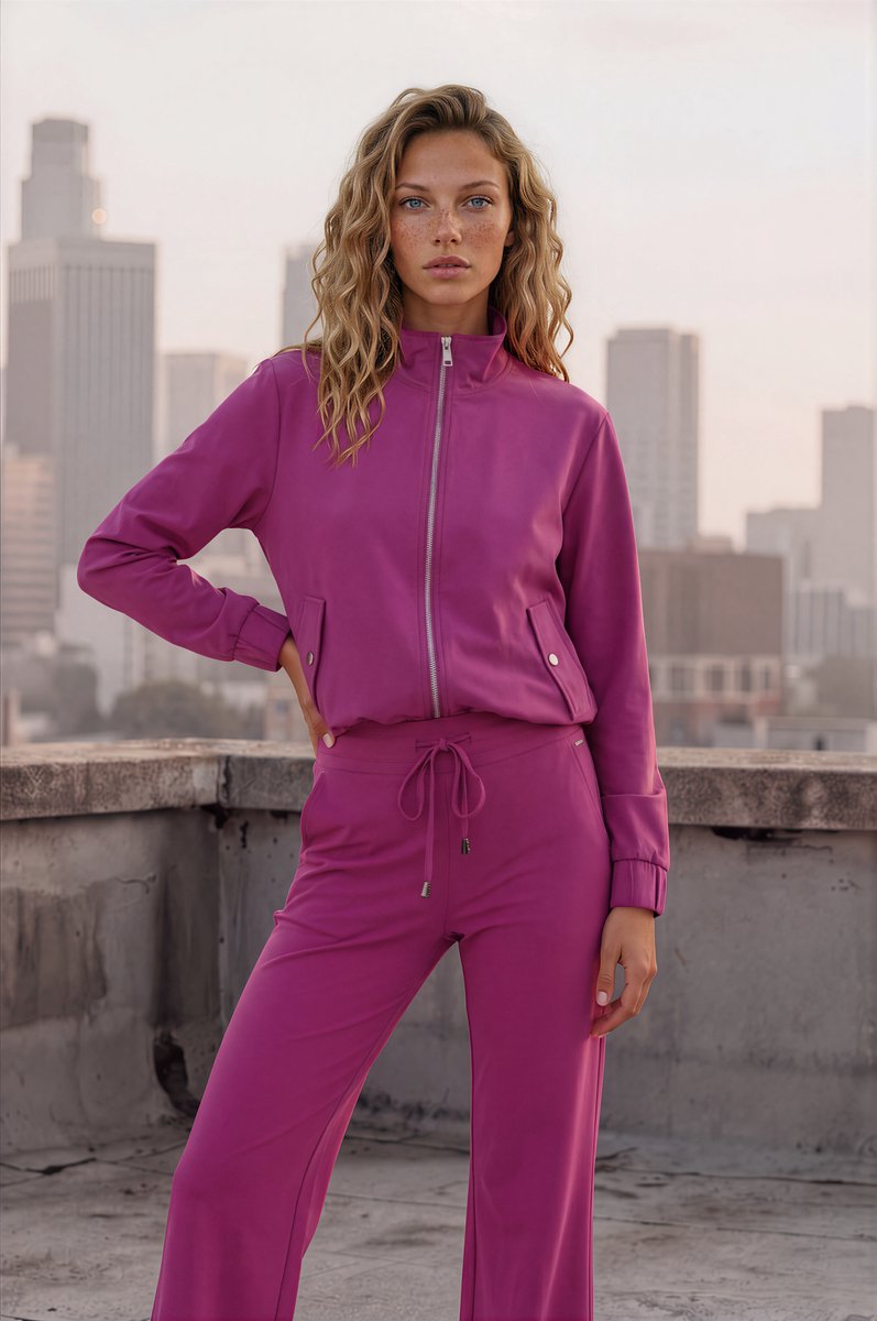 MI PIACE - Travel Funnel Jacket Oversized Magenta 202868 Purple - Maat : M