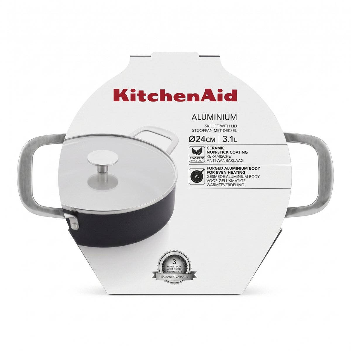 KitchenAid Open - Hapjespan met handvatten - 24 cm - Alle Warmtebronnen