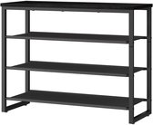 HÜSQ Schoenenrek - Schoenenbank van 75 cm lang - houten Halbank "Full Black version" - Zwart