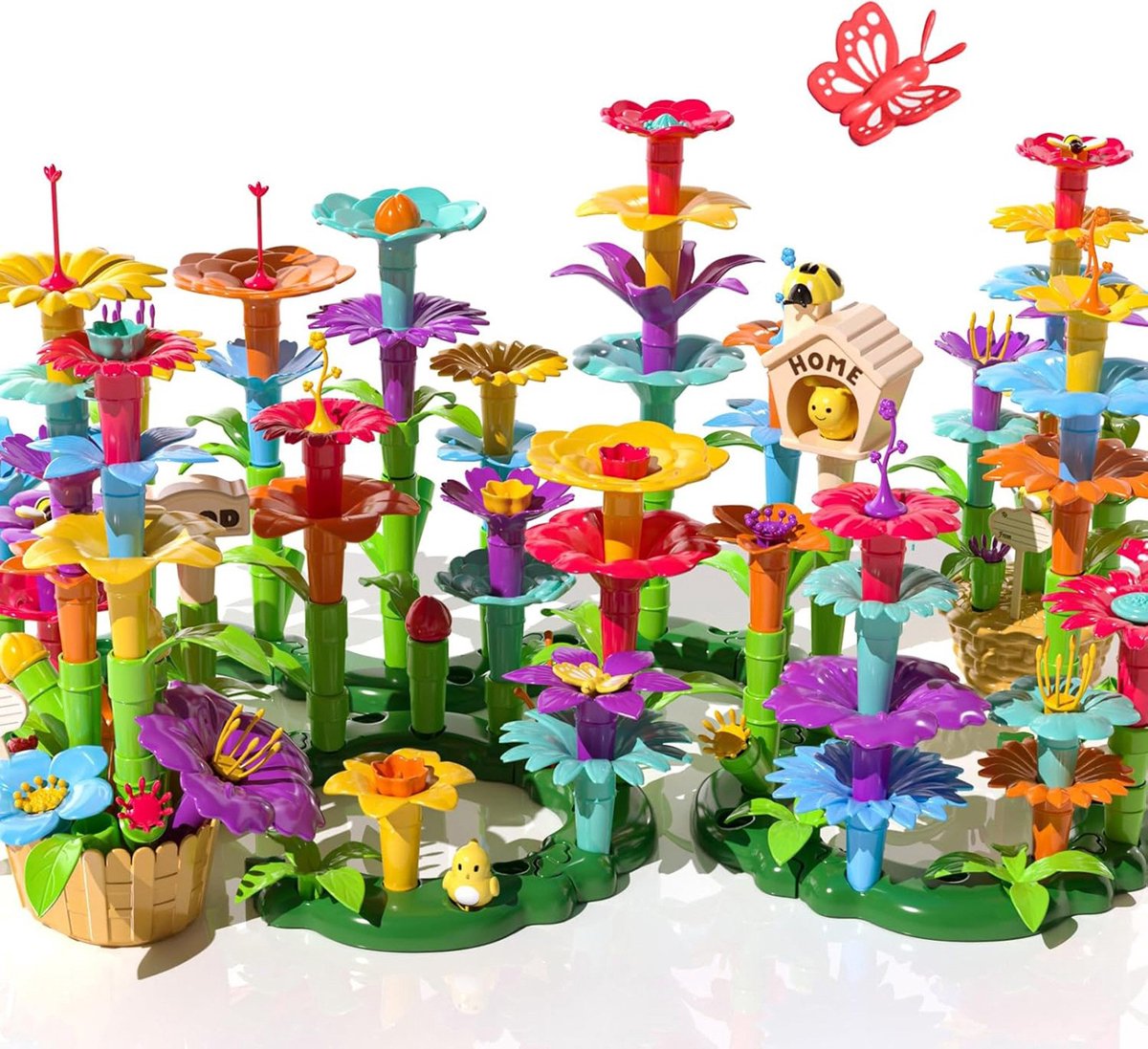 Magnetische Bouwstenen 332-delig - Bloemen STEM Bouwset - Vanaf 3 Jaar