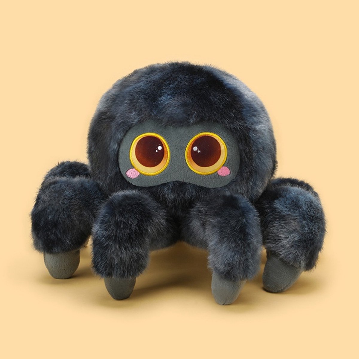 Pluche spin – Schattige zwarte springspin-knuffel – Cadeau voor kinderen – Woondecoratie – Cadeau voor jongens en meisjes – Zwart