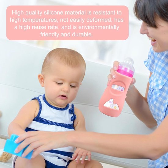 Hoes voor glazen babyfle - 3 Stuks - Flesbeschermer - Waterbekerhoezen - Babyflesbeschermers - Babyflessen - Valbestendig - BPA vrij - Babyflesaccessoires - Siliconen - Voor de bescherming van babyflessen - Siliconen - Wit+Roze+Paars — afbeelding 4
