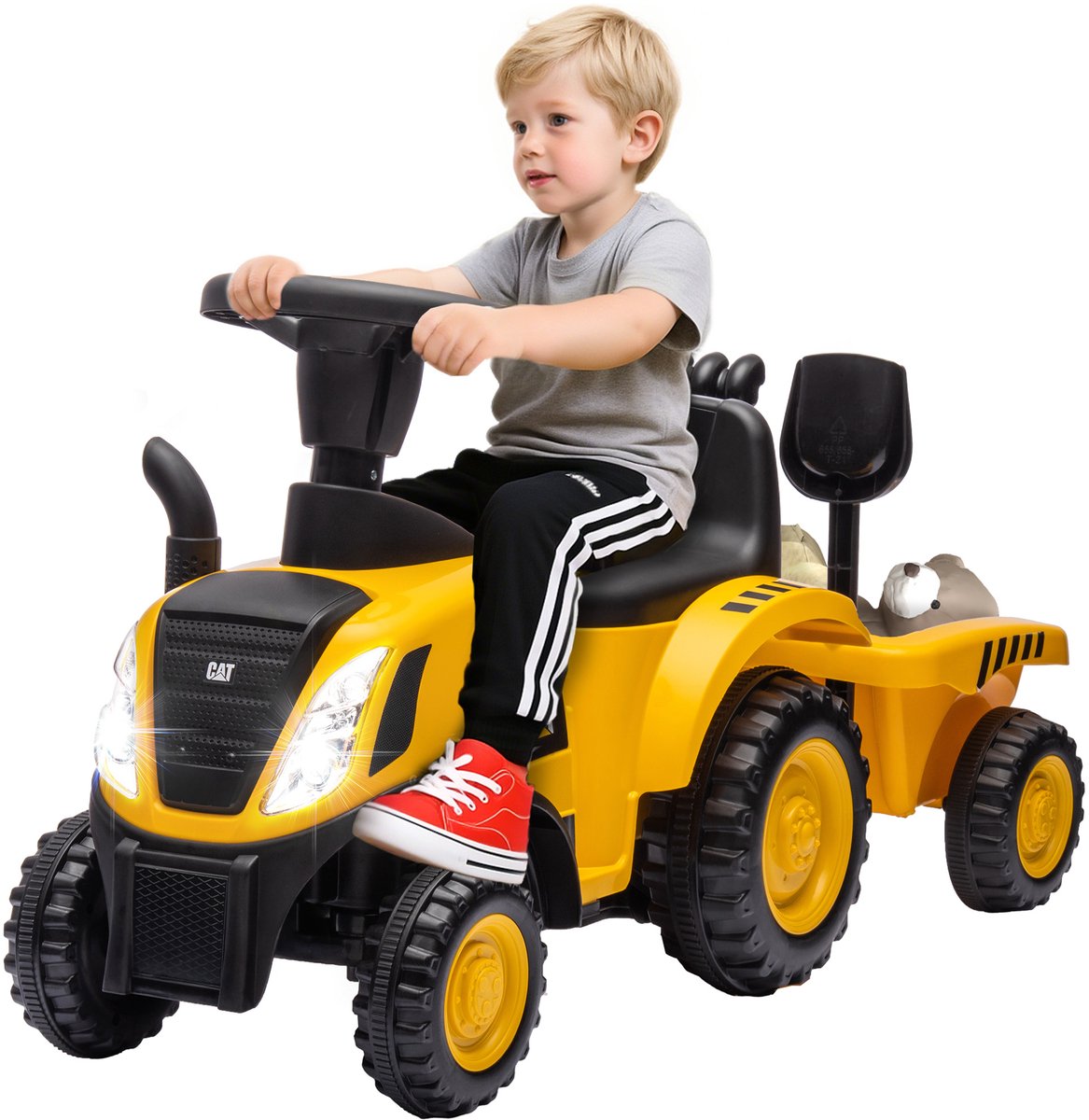 AIYAPLAY Kids Ride-on Construction Car-Kunststoff, Metall-91L x 29B x 44H cm-Gelb