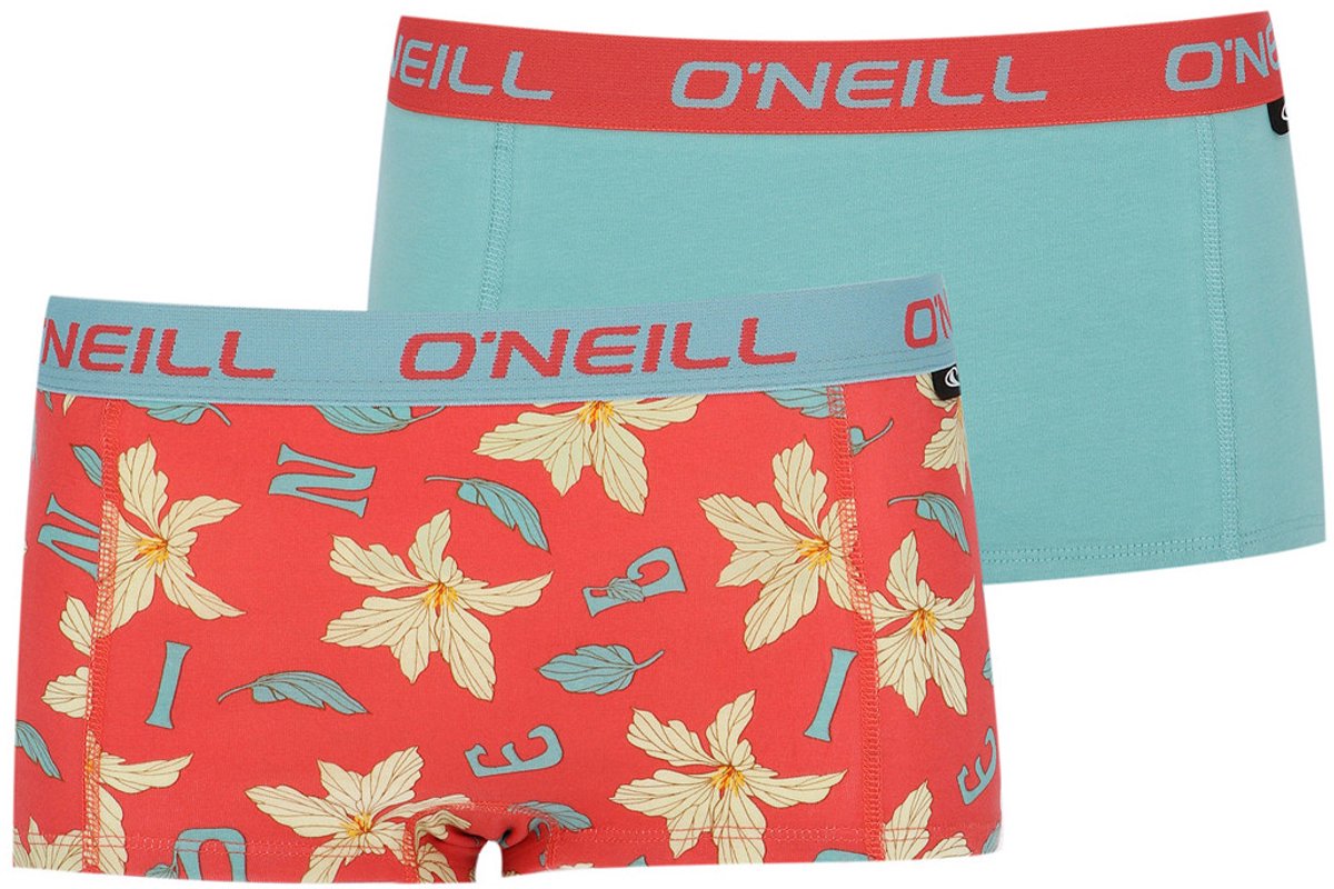 Dames Boxershorts | Shorty | Beach Flower | Merk: O'neill | Kleur: Blauw | Maat: S T/M Xl | 6 Pack