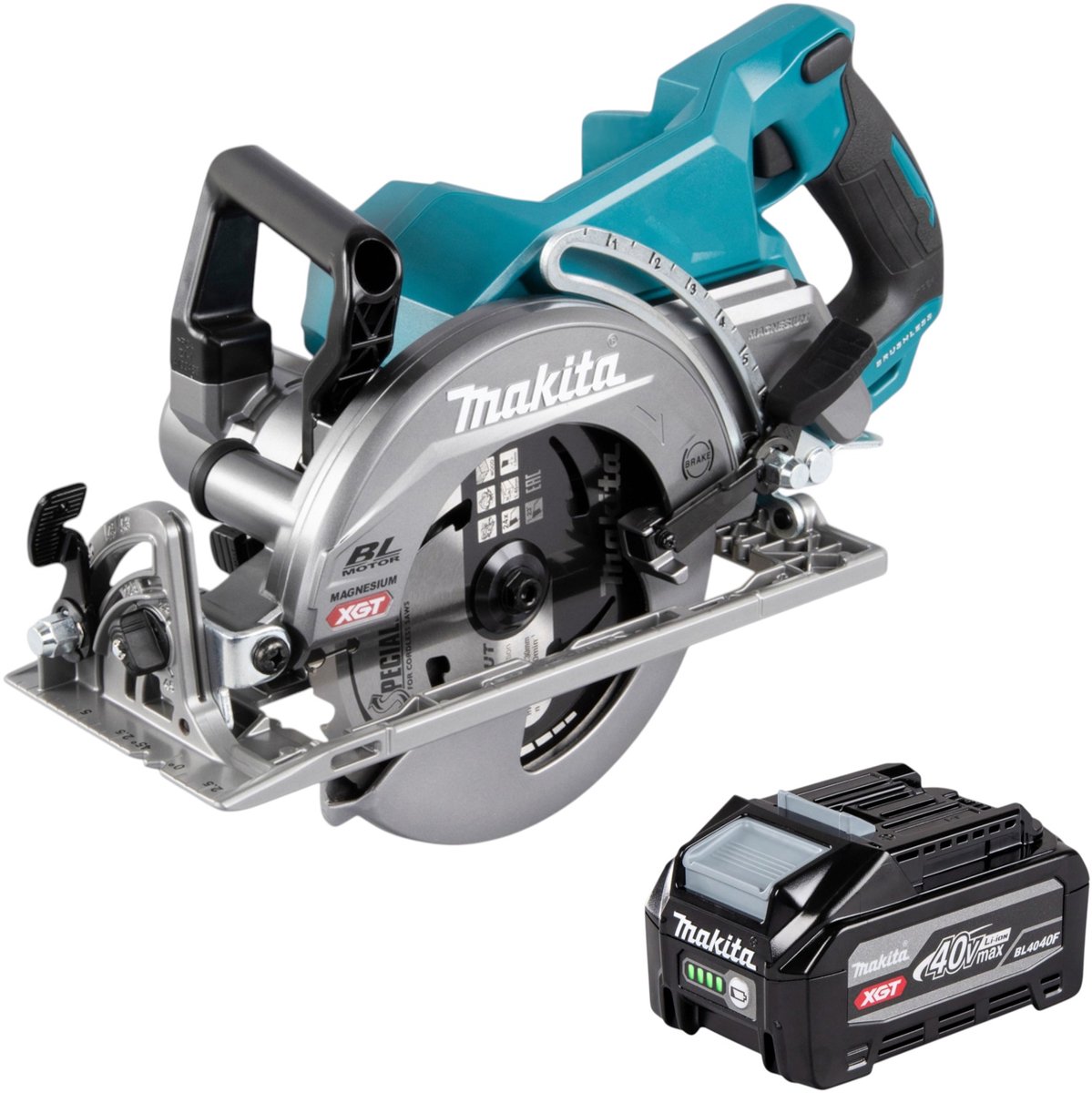 Makita RS 001 GZ accu-handcirkelzaag 40 V max. 185 mm borstelloos solo - zonder accu, zonder oplader