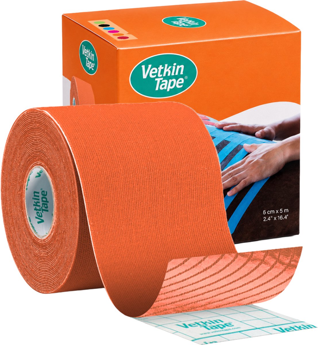 VetkinTape® - Oranje - Kinesiotape - Voor paarden en andere dieren - 6cm x 5m