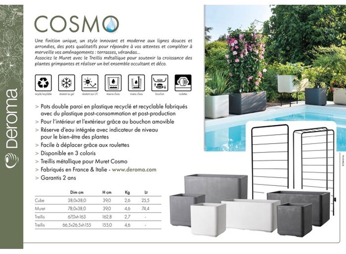DEROMA – Cosmo – Plantenrek – Metaal – Grijs