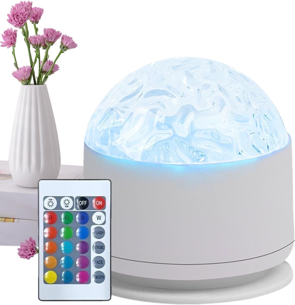 Galaxy Projector - met Afstandsbediening - 16 dynamische kleuren - waterrimpels - USB-oplaadbaar - sfeervolle verlichting - draagbaar - - Nachtlampje - Romantisch Cadeau - voor slaapkamers en kinderkamer - 78 x 78 x 87 mm - Sterren projector