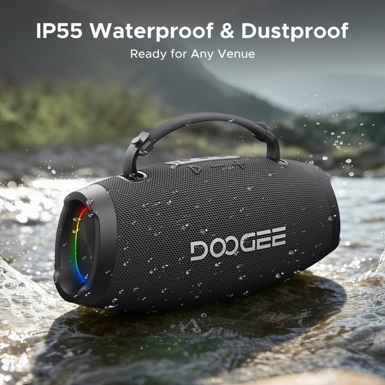 DOOGEE Wild Boom - Bluetooth Speaker - Draagbare Bluetooth Speaker - 20 uur Waterdicht - Zwart — afbeelding 3
