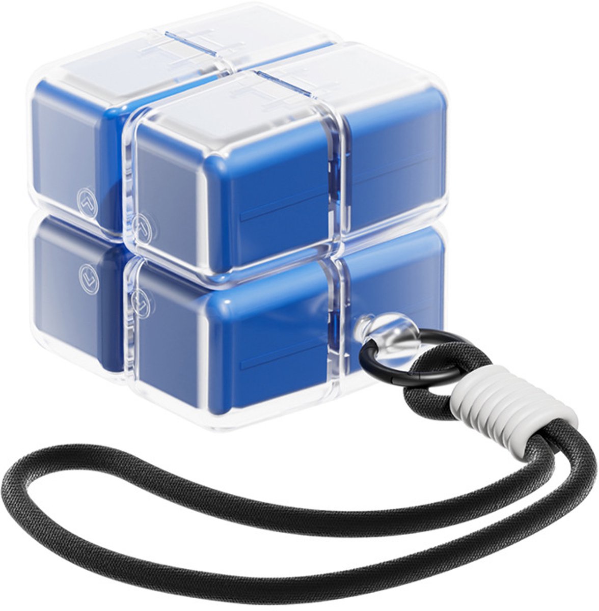 Magnetische Pillendoos in Kubusvorm – 8 Vakken – Compacte Medicijn Organizer – Lekvrij Reisdoosje voor Vitaminen en Tabletten – Blauw
