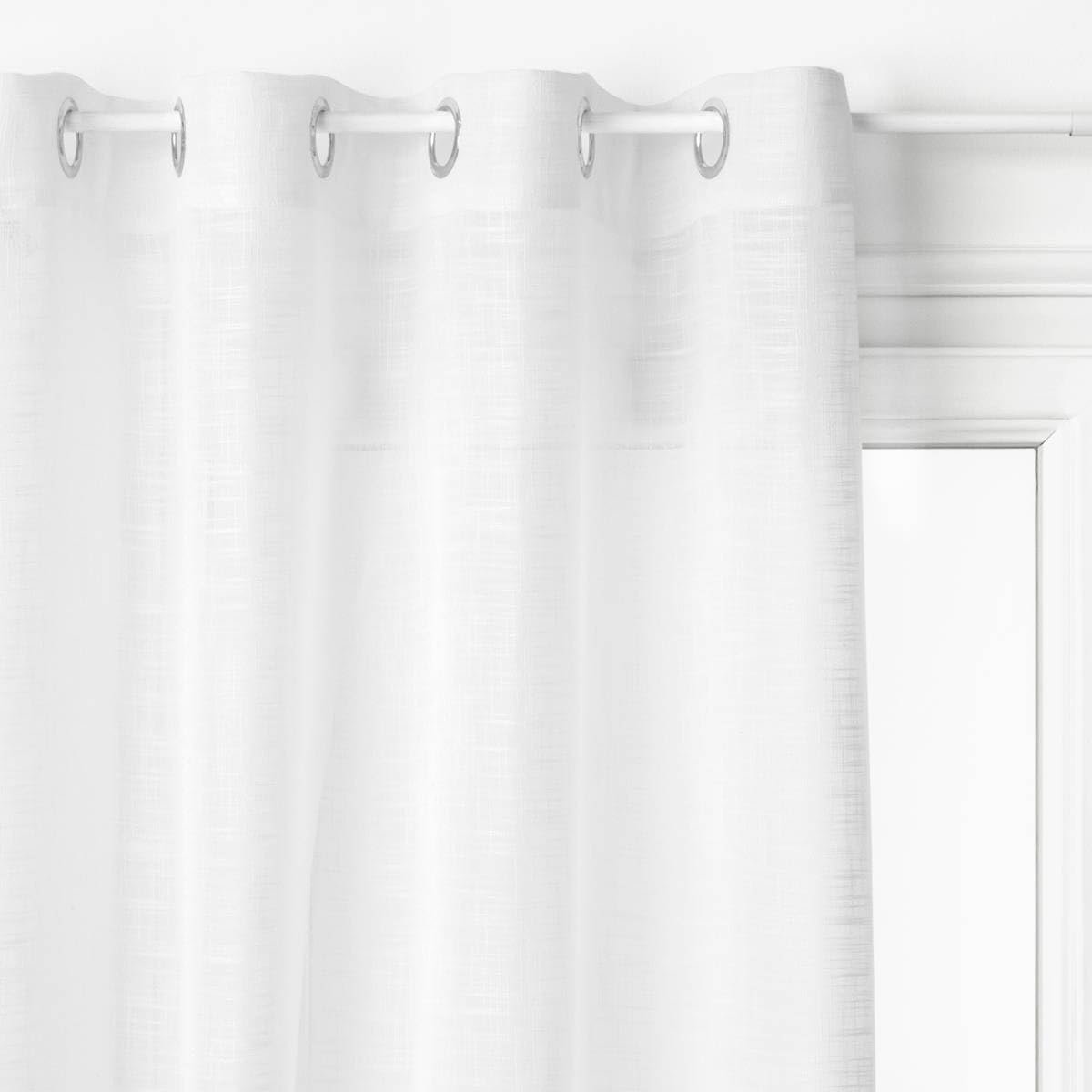 Atmosphera Alton Vitrage - Met Ringen - 140 x 240 cm - Wit - 100% Polyester