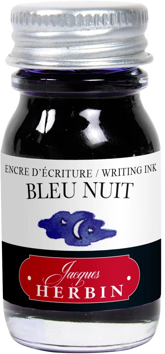 Jacques Herbin Vulpen Inkt - Bleu Nuit - Blauw - Paars - 10 ml