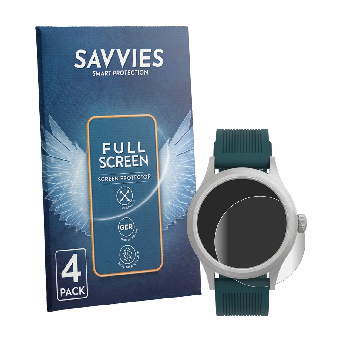 Savvies - Screenprotector voor Timex Peanuts x Expedition Scout - Folie Beschermfolie transparant volledig dekking 4 Stuks