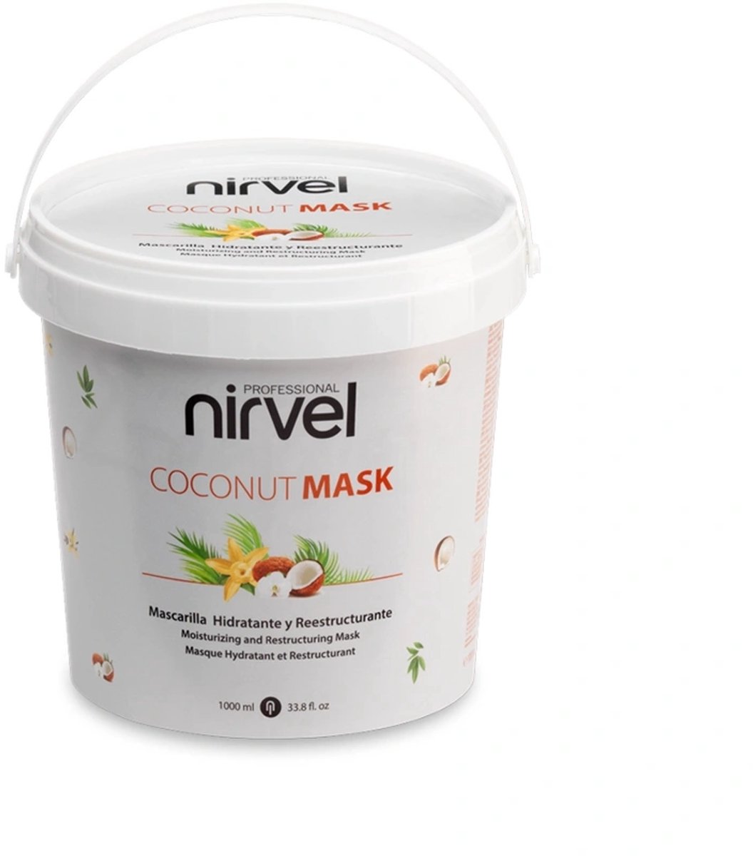 Nirvel Coconut Mask / haarmasker met kokosgeur voor droog en beschadigd haar 1000 ml