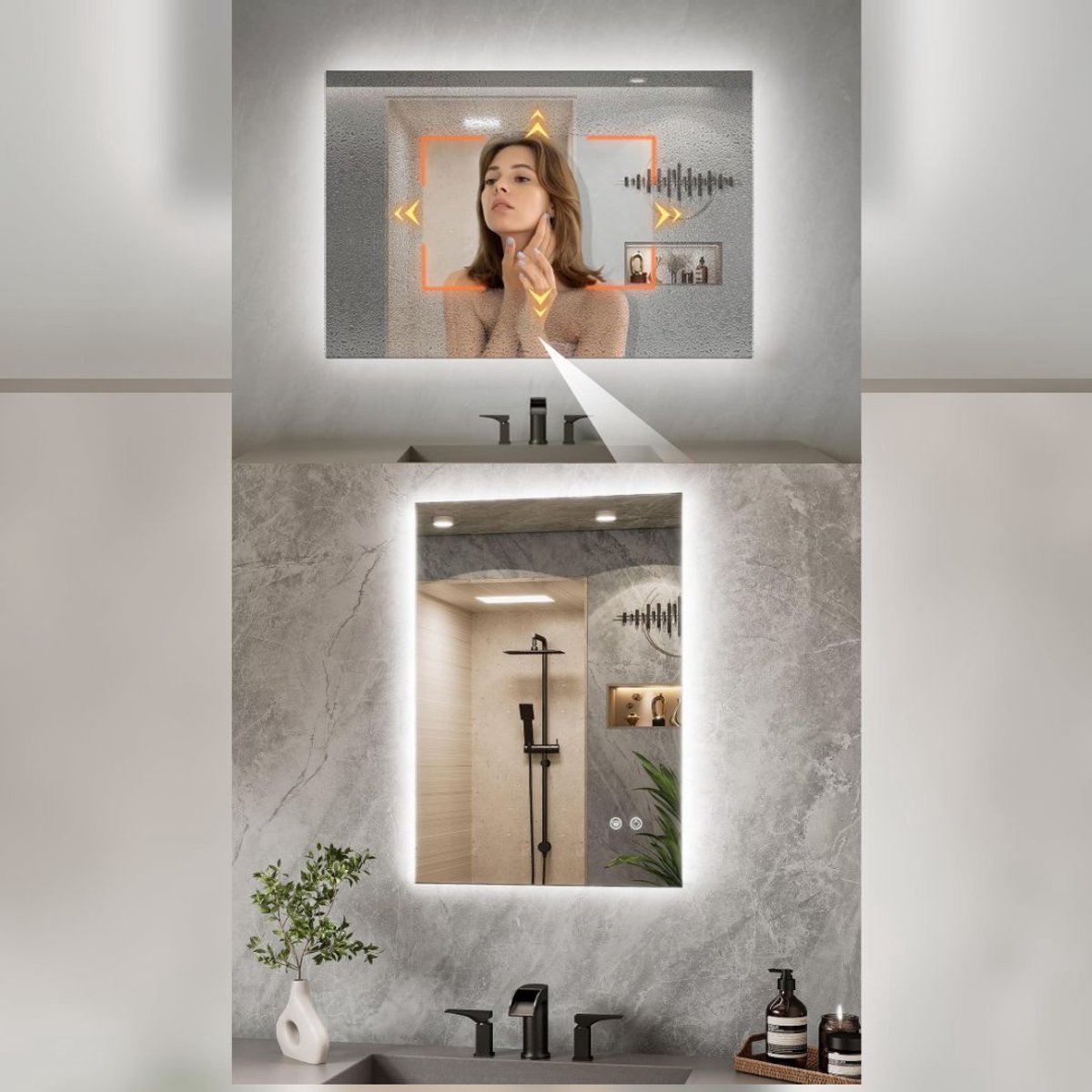 Zavio® Spiegellamp Badkamer - Wandlamp - Spiegelverlichting -Glas