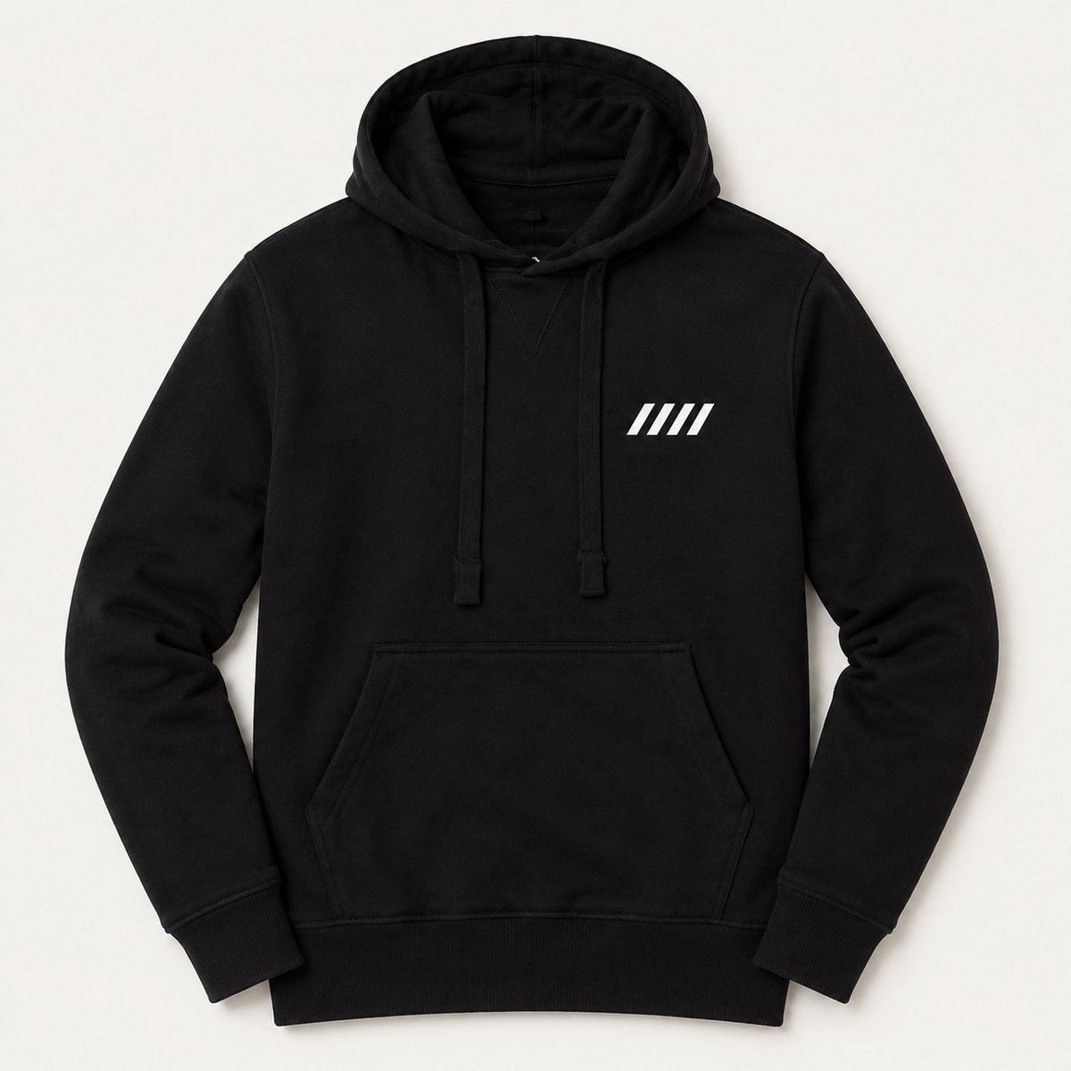 Hoodie Heren – Sweater met Capuchon en Print – Zwart – Katoen – Minimalistisch Logo - S