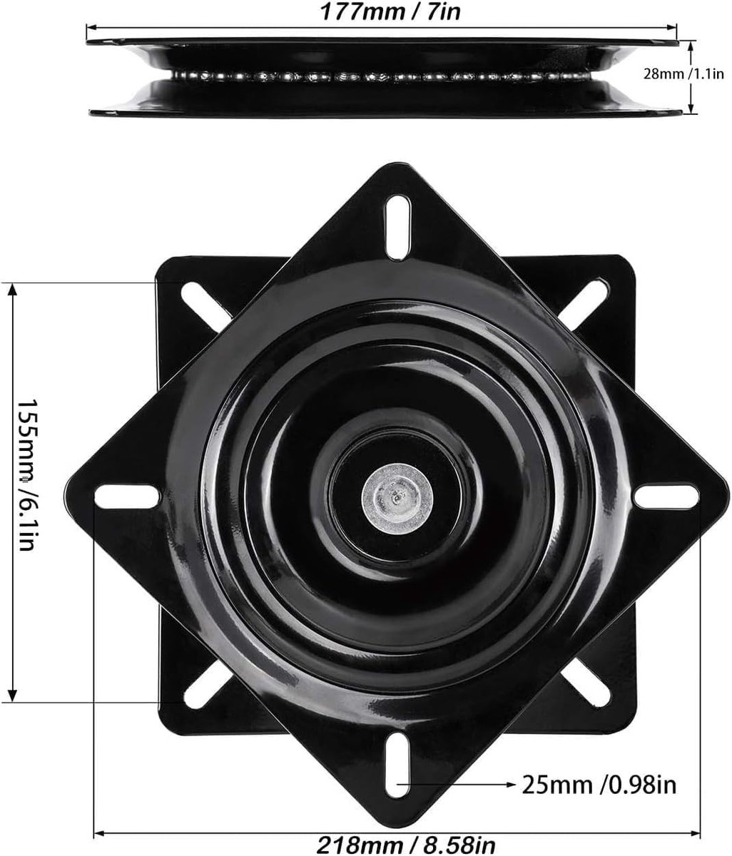 Draaischijf voor pottenbakken - Zwart - 7 inch - Metalen universeel meubeldraaiplateau - Voor zware belasting