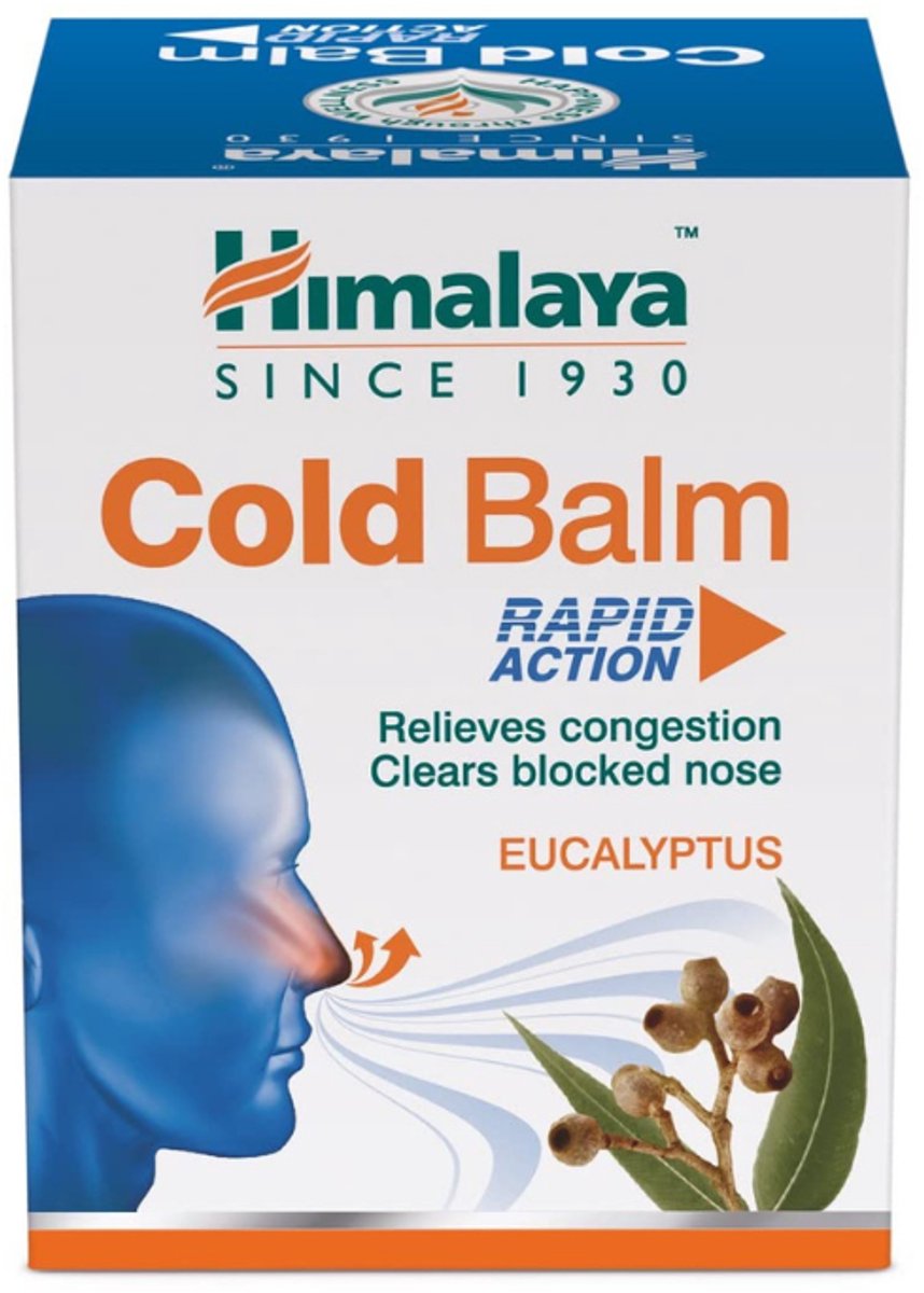 2 Piece - Himalaya Cold Balm Eucalyptus 10 Grams - Relieves congestion - Clears blocked nose