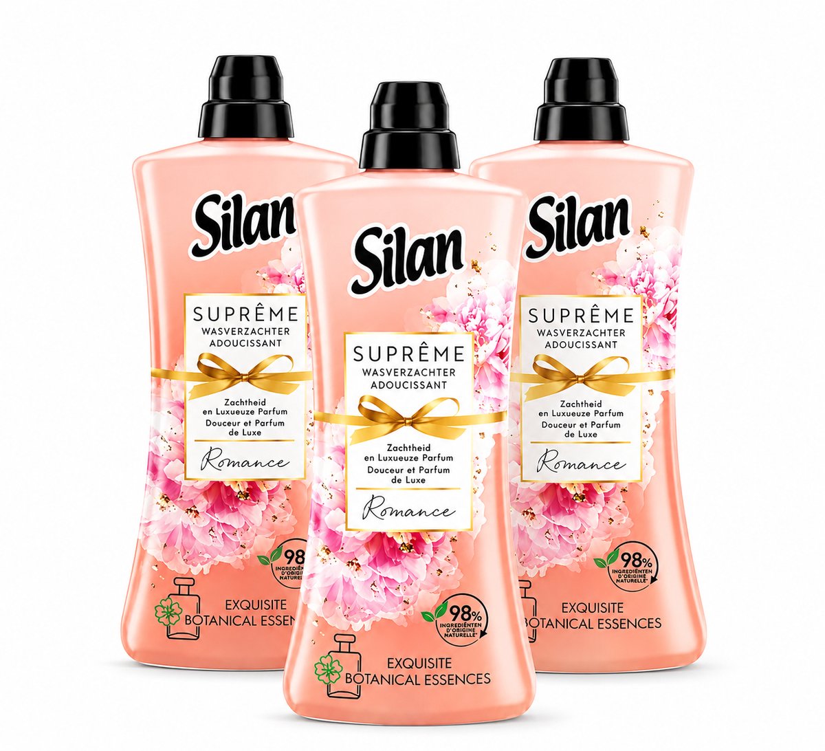 Silan Suprême Romance Wasverzachter – 3 x 968 ml – 132 Wasbeurten – Langdurige Geur - 3 Stuks