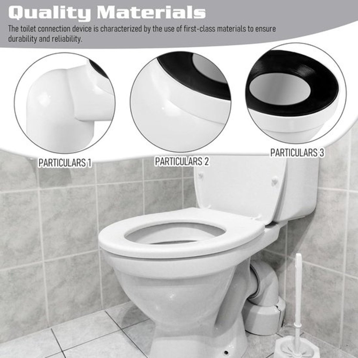 PVC toiletafvoer 100mm offset connector voor verkeerd uitgelijnde toiletpot met gladde grondpijp
