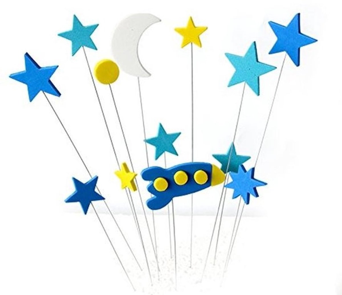 - Verjaardags-taartdecoratie Toppers - Ruimtevaart - Unieke Taartdecoratie Toppers - Schuim - Feestelijke Decoratie - Geschikt voor Verjaardag