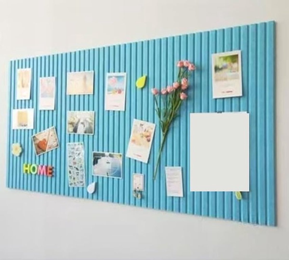Prikbord, decoratief, opvouwbaar fotodisplaybord van vilt met zelfklevende tape, geschikt voor school, huis, keuken en kantoor - Meerblauw
