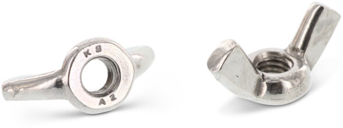 (100 STUKS) M10 VLEUGELMOER RVS-A2 (AISI 304) DIN 315