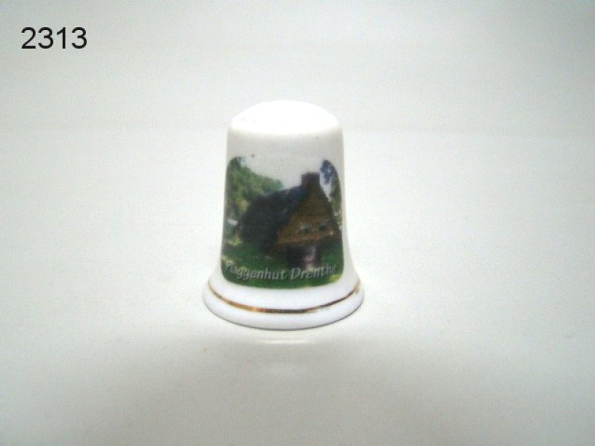Geharo Vingerhoed Drenthe plaggenhut – 3 cm – Porselein – Verzamelobject – Decoratief