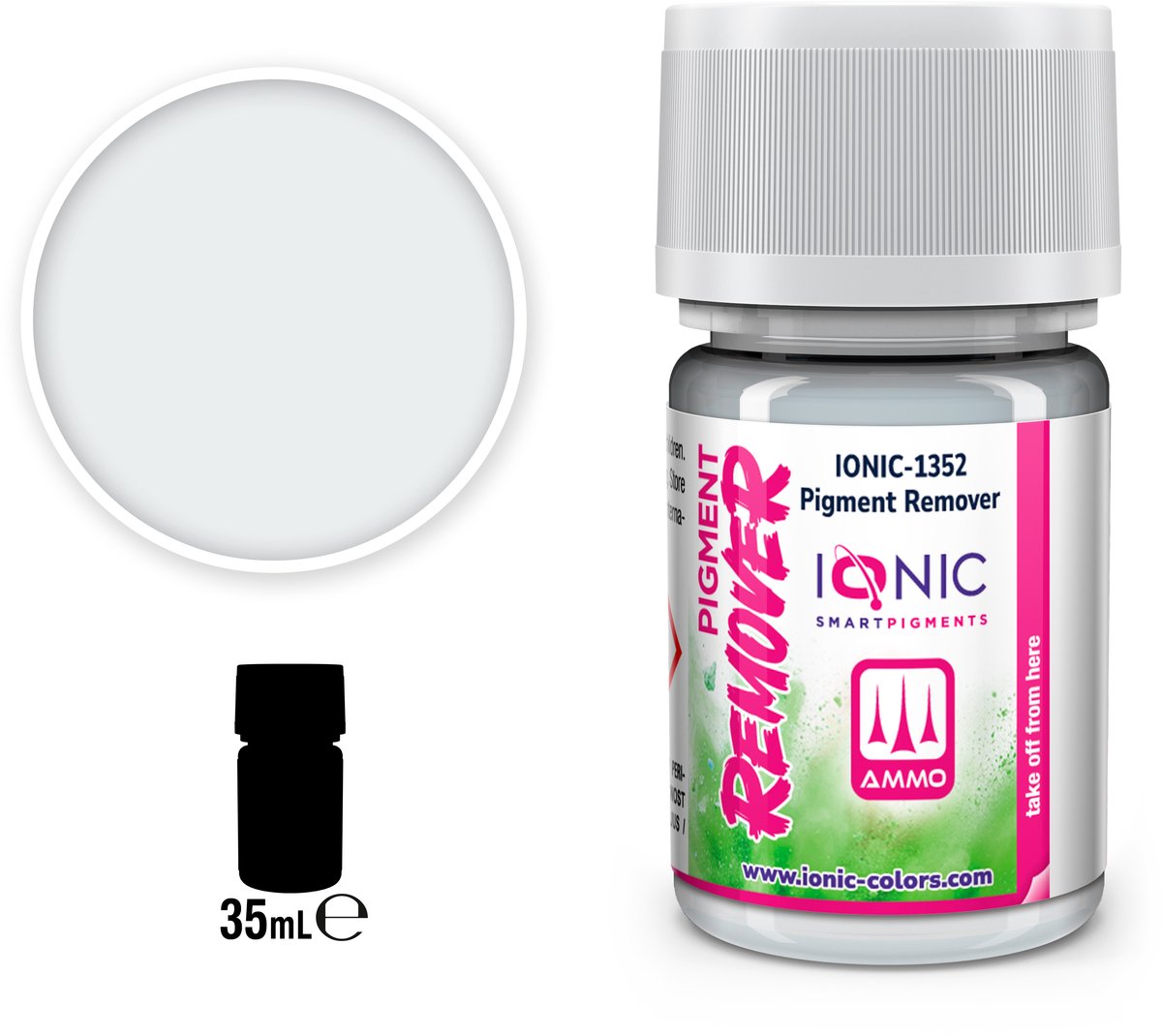 AMMO by Mig Jimenez Hobbyverf Auto - MIG IO1352 Ionic Smart Pigments - Pigment Verwijderaar - 35ml Cleaner - 35 ml