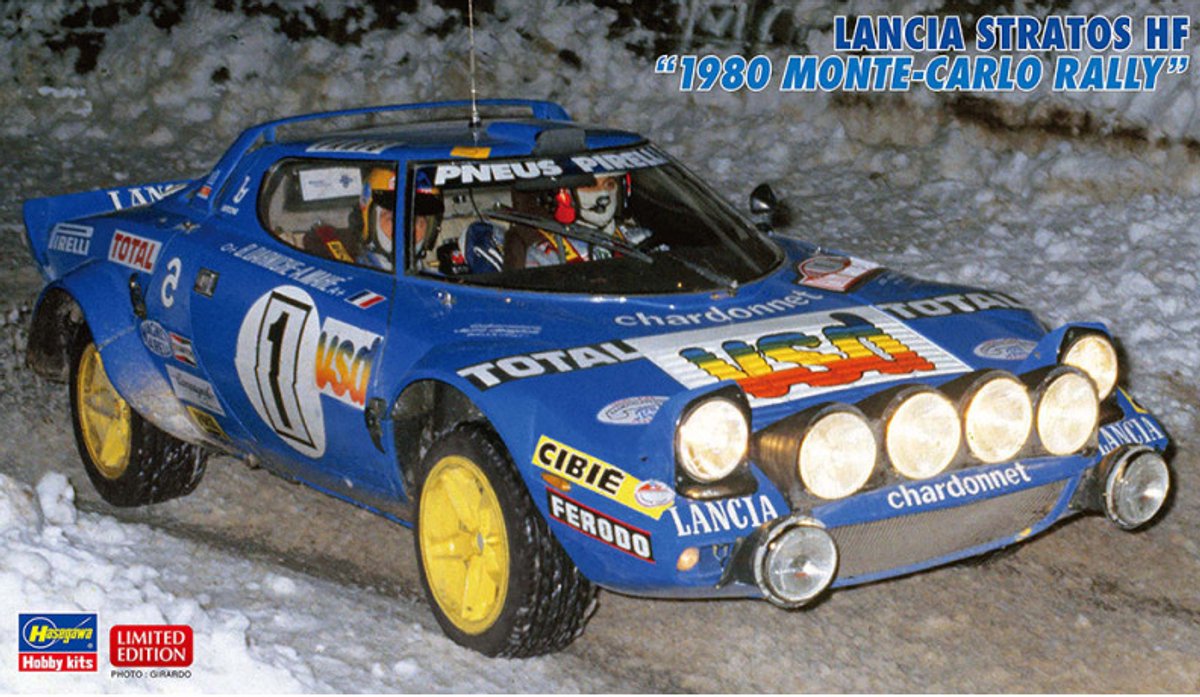 Hasegawa Modelbouwpakket Auto - 20810 Lancia Stratos HF 1980 Monte-Carlo Rally - Italiaanse Rallyauto Plastic - 1:24 - Modelbouw