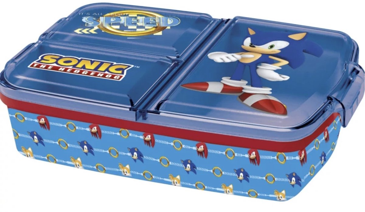 Sonic 3 vaks Lunchbox- Sonic Lunchbox - Sonic brooddoos- Sonlic Lunchbox met compartimenten