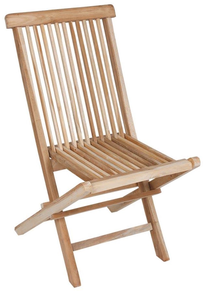 Famanu – Natuurlijke teak klapstoel, 90 x 50 cm, opvouwbare tuinstoel van onbehandeld teakhout, ideaal voor tuin en terras