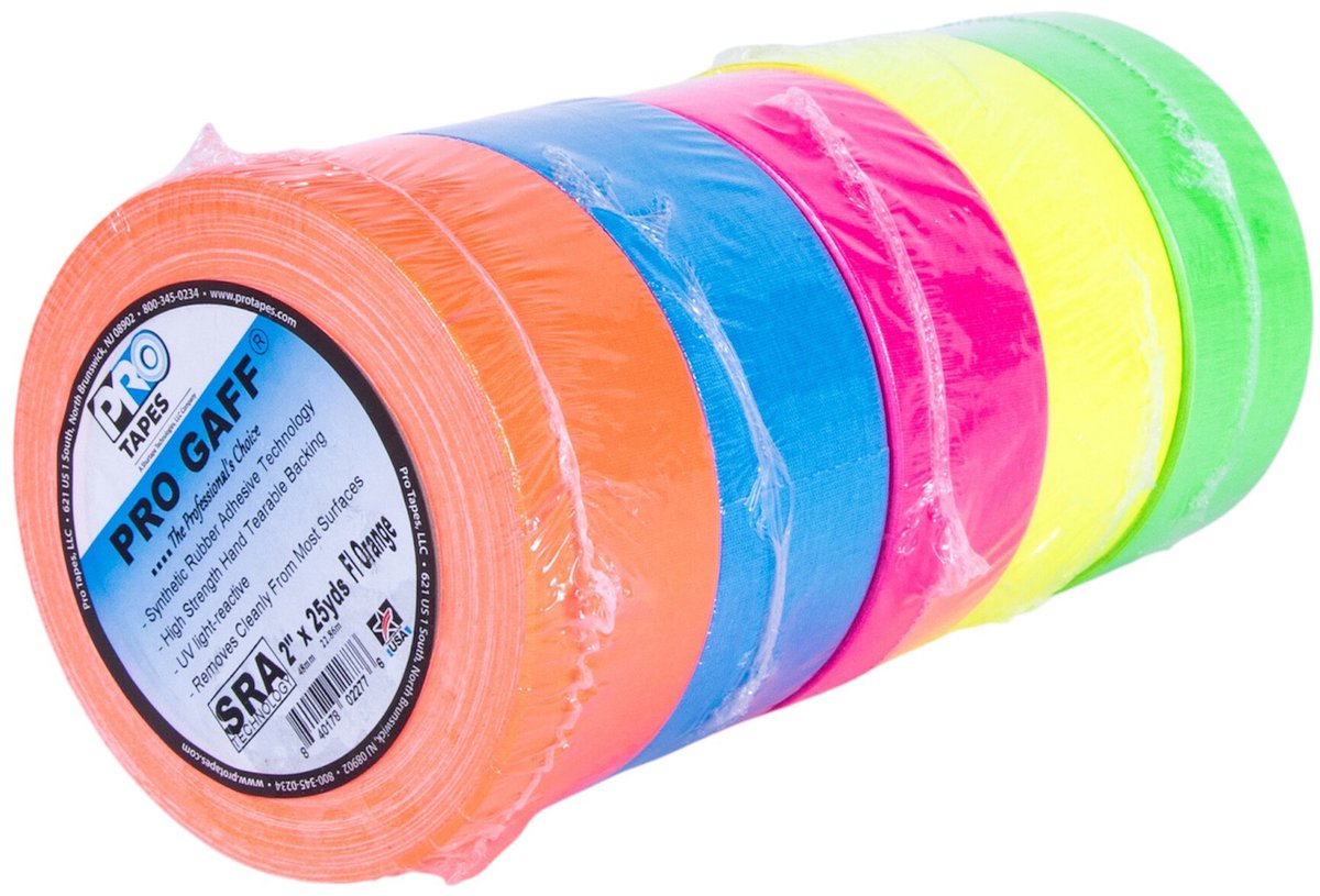 Pro Tapes Pro Gaff Fluor Gaffa Tape (5 rollen / 48mm x 22,8m)