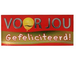Wensreep Chocolade – Fairtrade Belgische Melkchocolade 70g – Cadeau met Tekst Gefeliciteerd