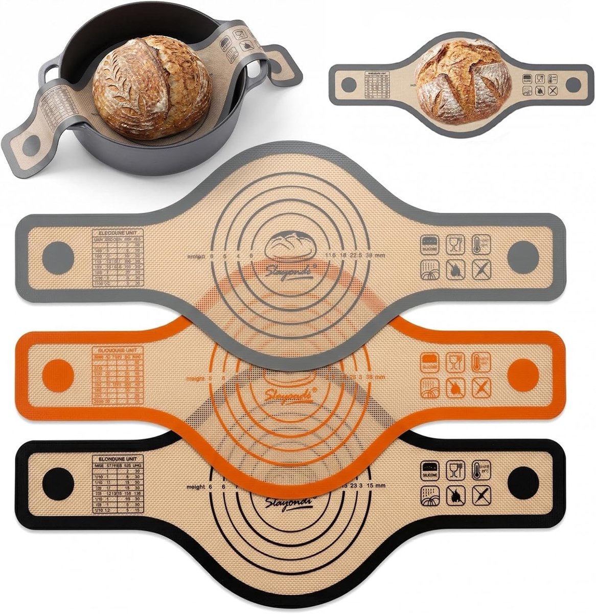 Bakplaat XXL - Oranje - 52,5 x 21 cm - Herbruikbare Siliconen Mat - Voor Brood en Deeg