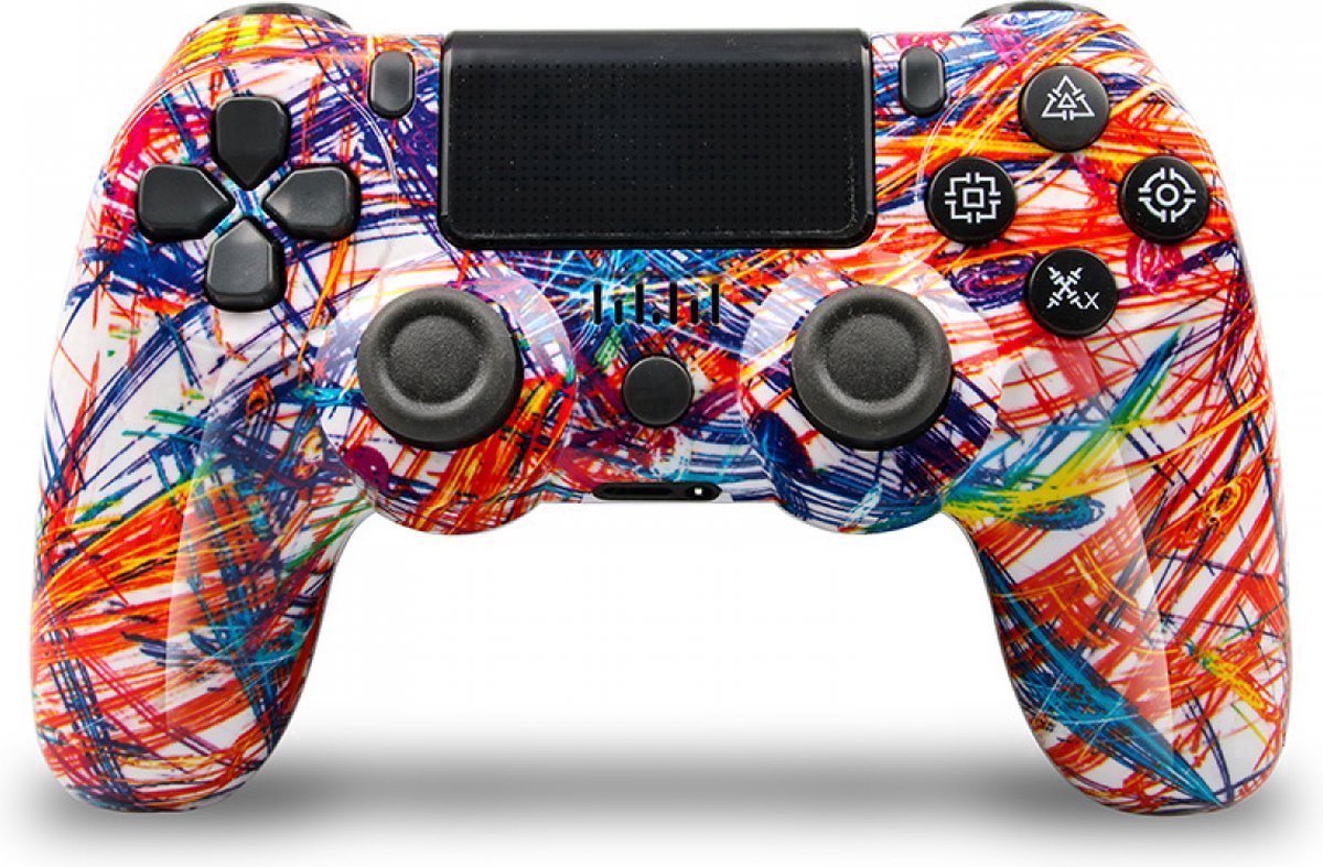 Draadloze gamecontroller geschikt voor PS4/Pro/Slim/PC-Bluetooth gamepad-met dubbele vibratie-Koptelefoonaansluiting-Zes-assige sensor-LED-lichtbalk en touchscreen-functionaliteit-geschikt voor ps4 controller-geschikt voor playstation 4