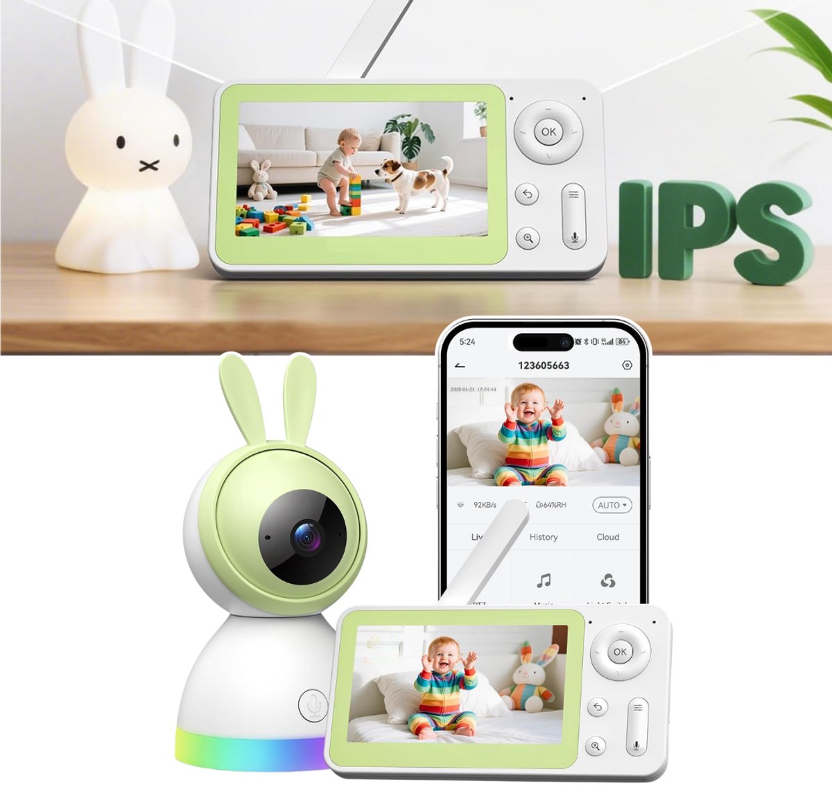 CRLYN® Baby Monitor Met Camera – Babyfoon Met App – Babycamera
