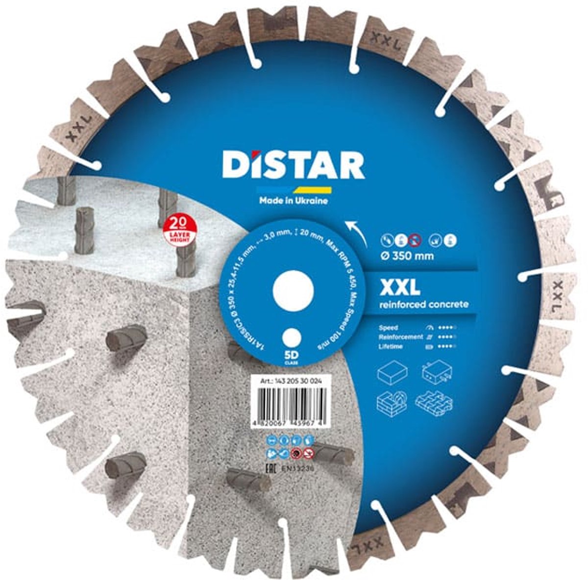 DiStar 1A1RSS Diamantzaagblad Nat XXL 350mm 20mm - Hoogste segmenten in de markt