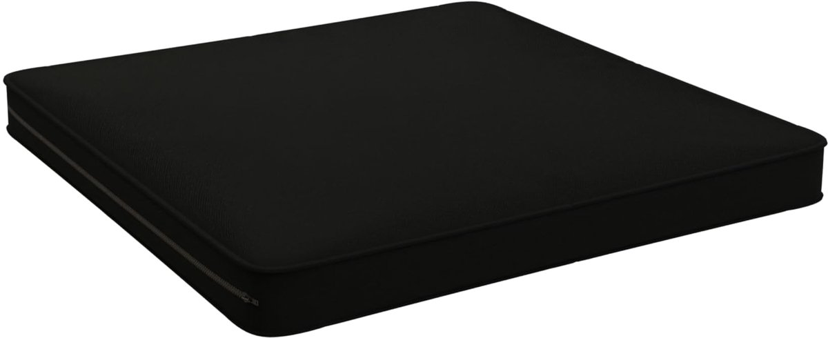 Famanu – Tuinkussen van 70 x 70 x 5 cm, loungekussen voor rotan meubels en palletbank, met afneembare hoes, ideaal voor binnen en buiten, zwart
