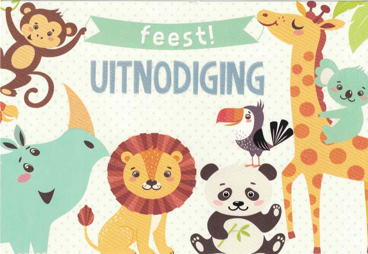 Uitnodigingskaarten - kinderfeestje - kom je op mijn feestje - ik geef een feestje - set van 5 - verjaardagsfeestje - uitnodiging - 901386