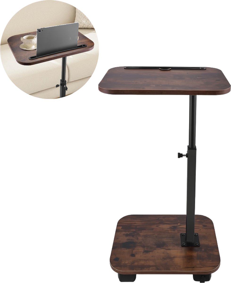 DYVNS® Bedtafeltje met Wielen - Bedleestafel - Laptoptafel voor op Bed - Hoogte Verstelbaar