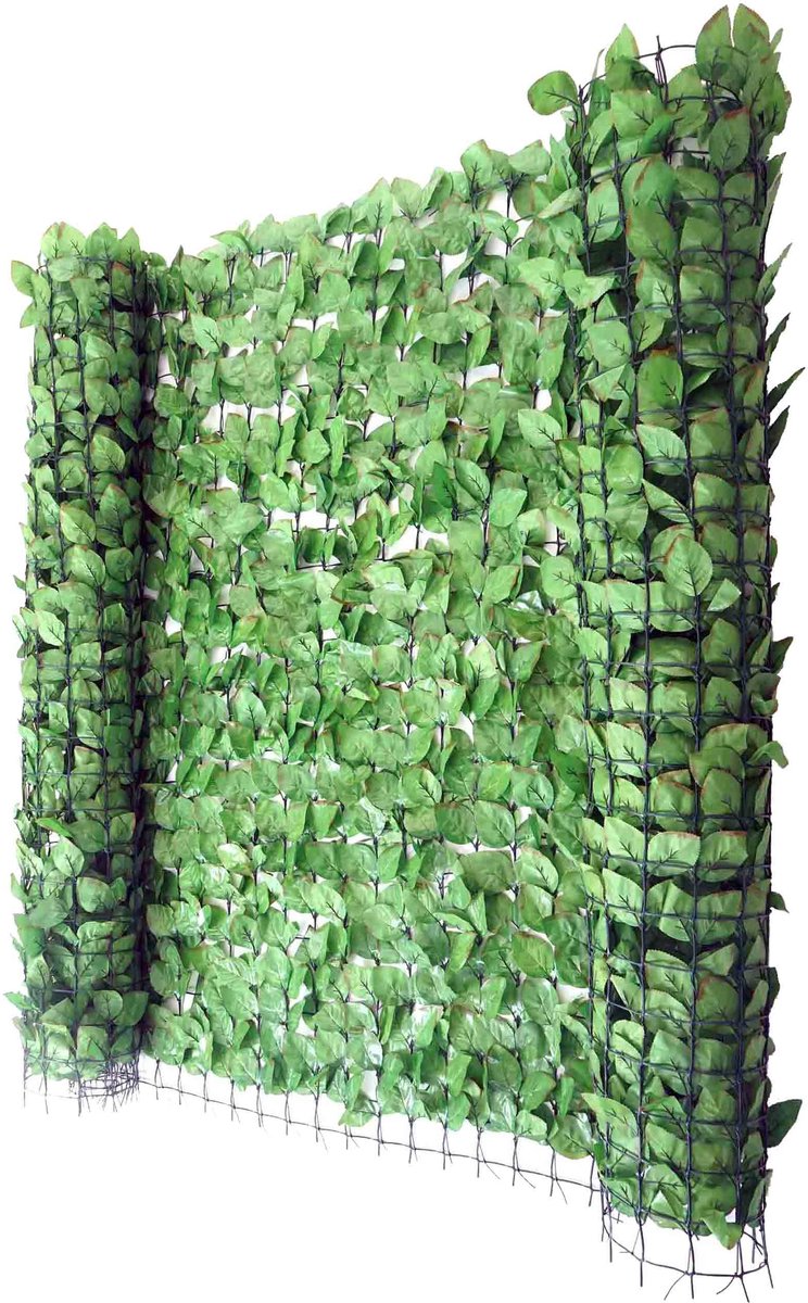 Famanu – Balkonscherm van beukenheg, inkijkbescherming en windscherm, afmetingen ~ 300 x 150 cm, perfect voor terras en hek