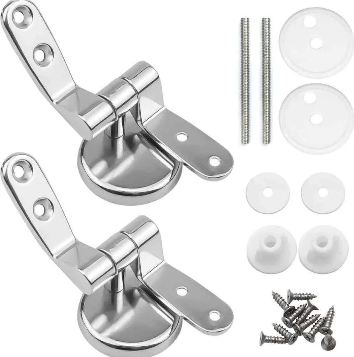 Scharnierbeugels Geschikt voor toiletbrillen, 2 vervangende scharnieren Geschikt voor toiletbrillen Geschikt voor aluminium bevestigingsmiddelen, scharnieren Geschikt voor toiletbrillen.