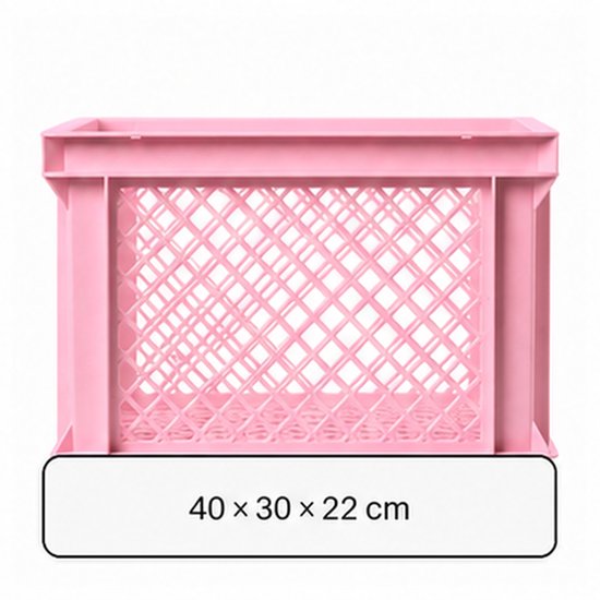Vintag Fietskrat - 26 Liter - 40 x 30 x 22 cm - Kunststof - Roze — afbeelding 4
