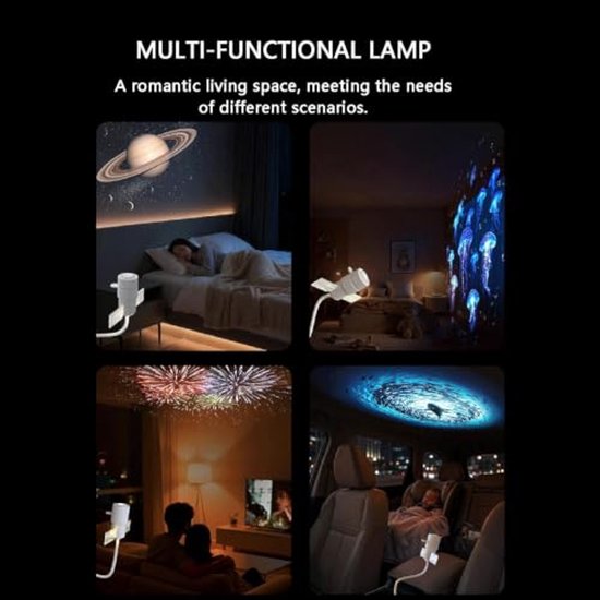 Sterren‑ en galaxisprojector nachtlamp‑5D holografisch‑inclusief 10 projectiefilms‑sfeerverlichting voor muur en plafond — afbeelding 4