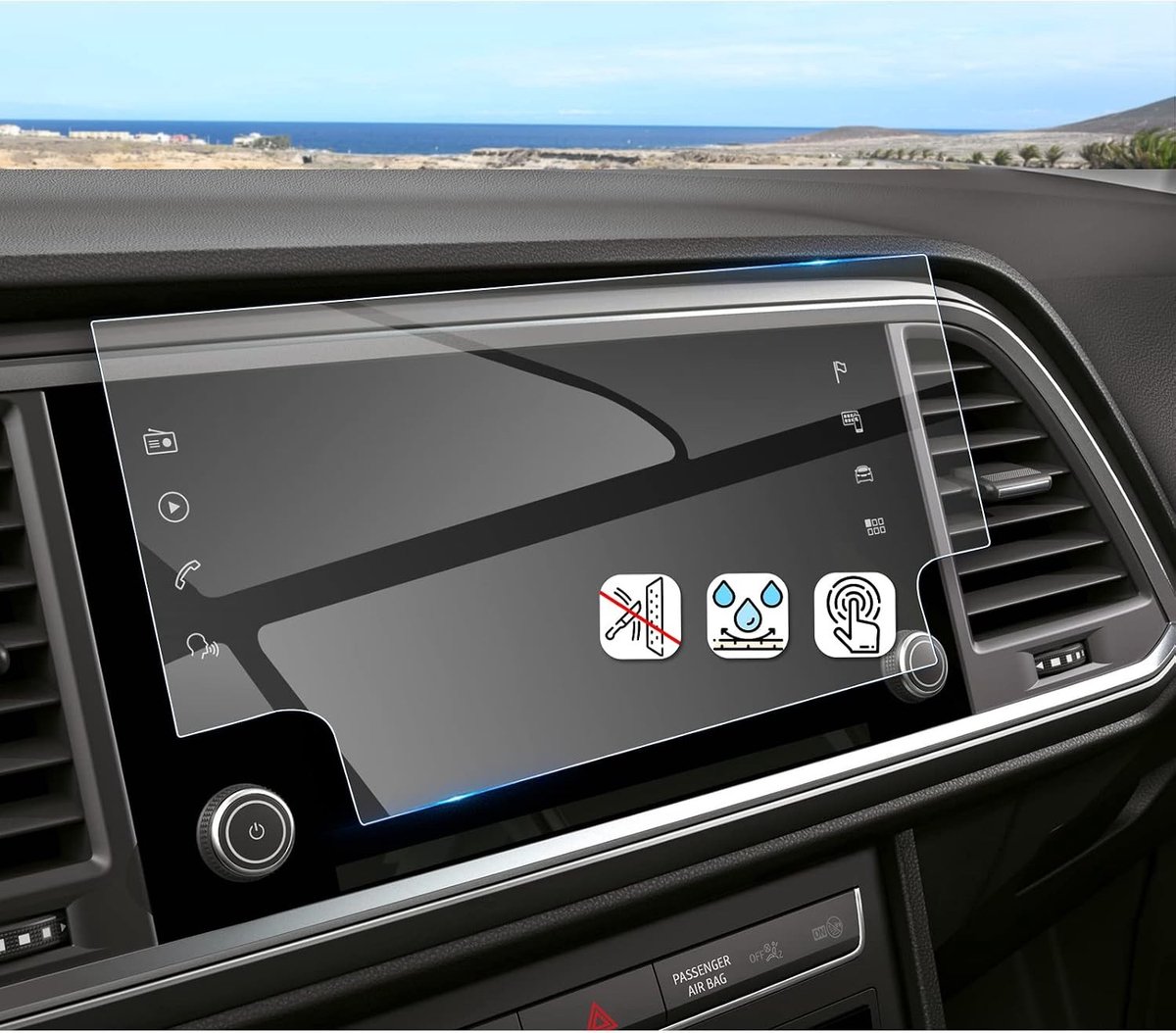 Navigatiescherm Beschermfolie voor 8 Inch GPS, Tempered Glass, 9H Krasbestendig, Geschikt voor Seat Ateca 2020
