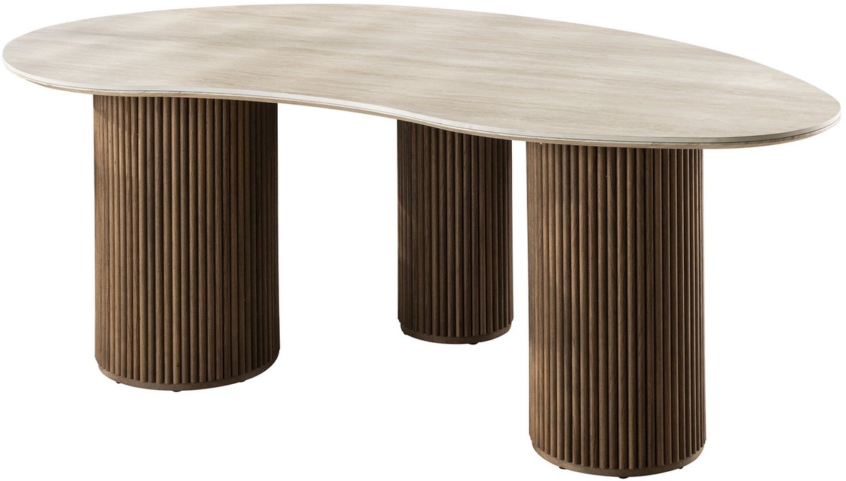 Giga Living Eettafel Romano - Niervormig Travertin - 2155cm