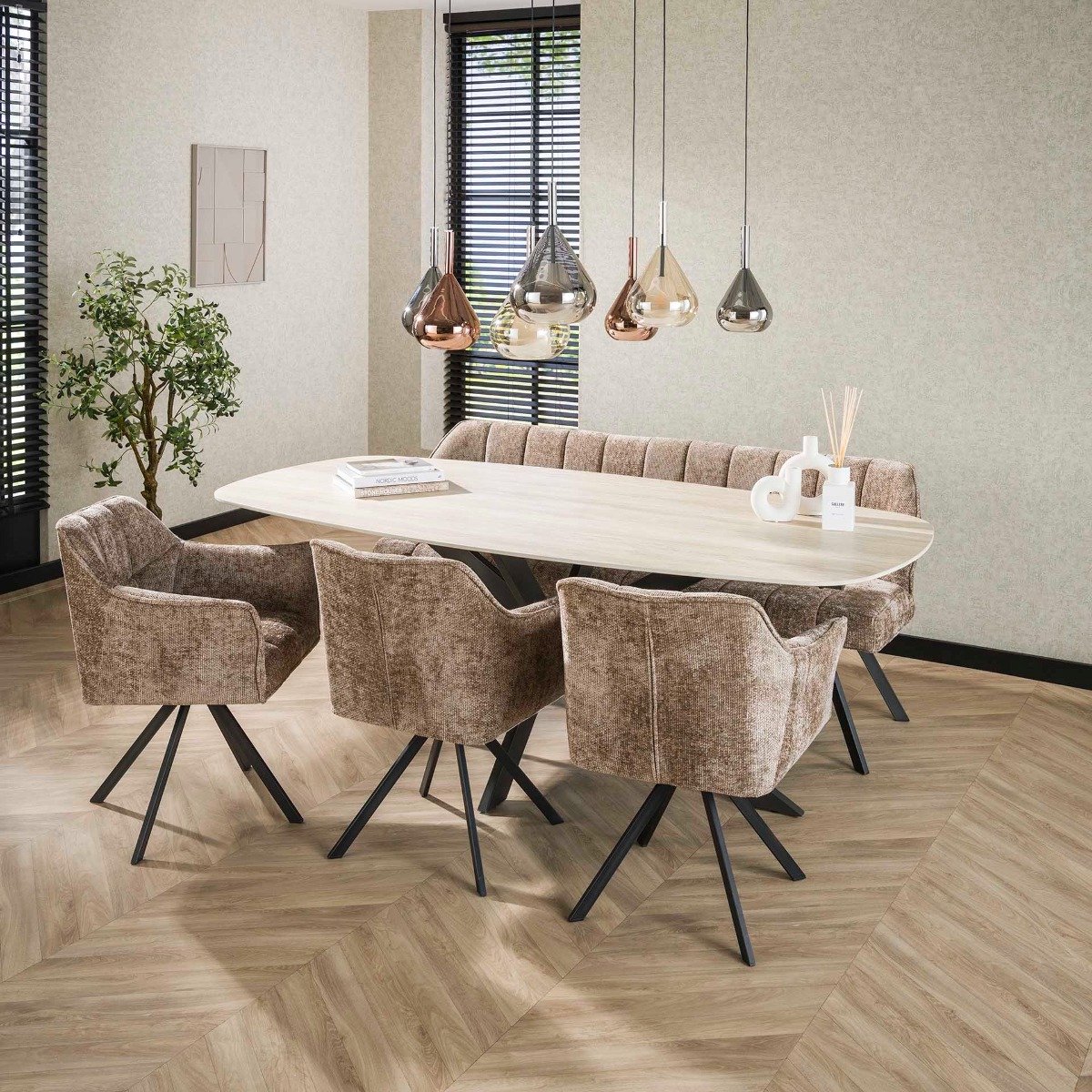 Giga Living Giga Meubel Eettafel Romano - Travertin Keramiek - 215x105x77cm