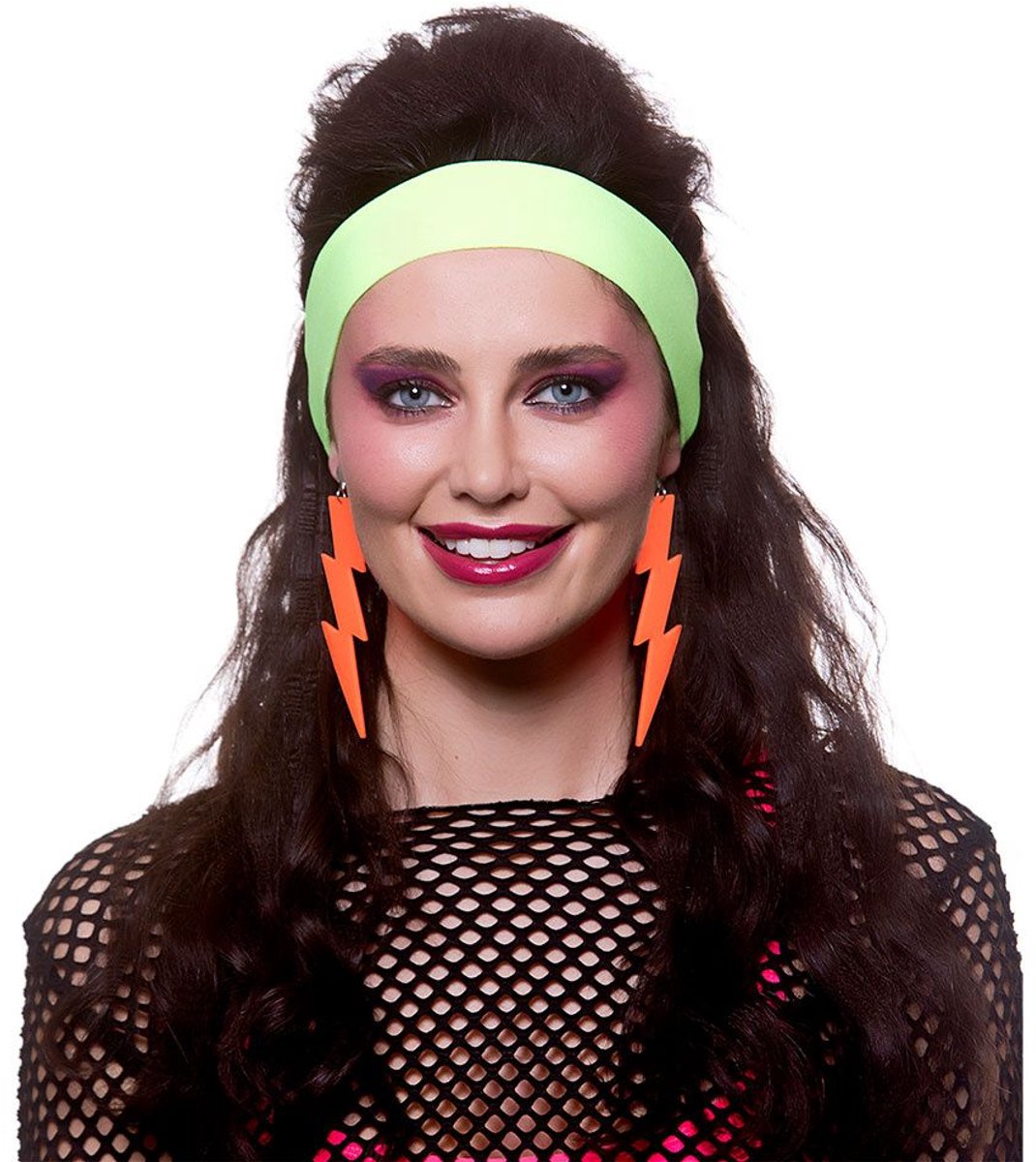 Neon oranje oorbellen jaren-80