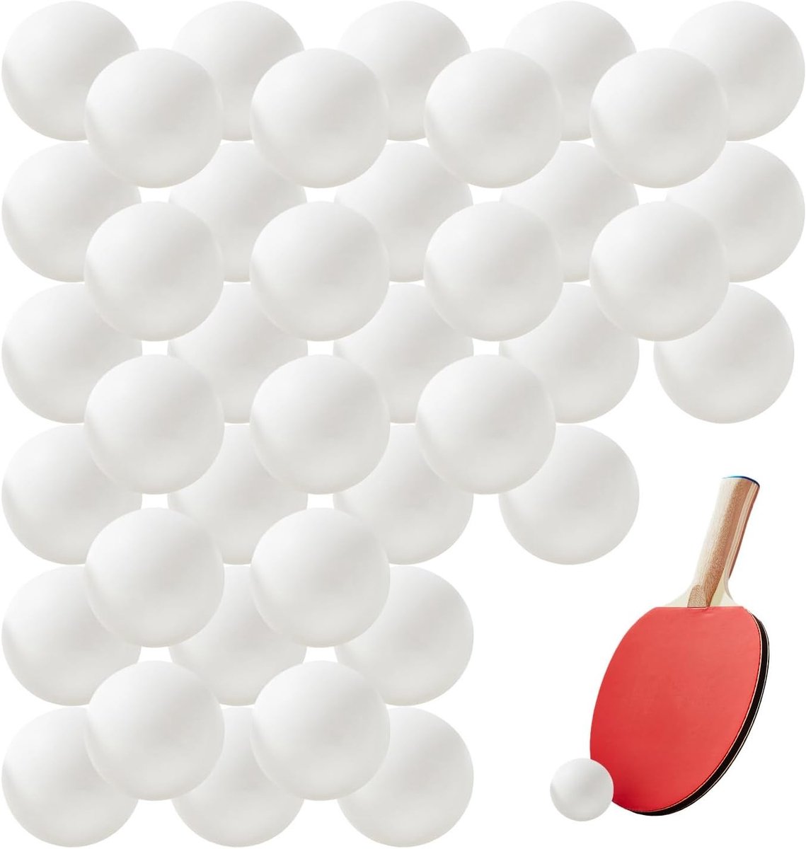 40 witte tafeltennisballen, naadloze matte ballen voor sport, spelletjes, feesten en zwembaden, ideaal voor volwassenen en beginners